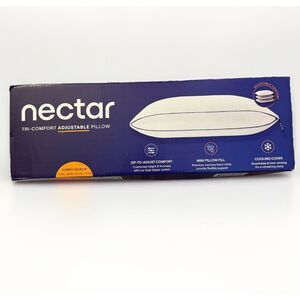 Nectar Tri-Comfort Adjustable Pillow, Cooling, Memory Foam, Jumbo/Queen, NEW